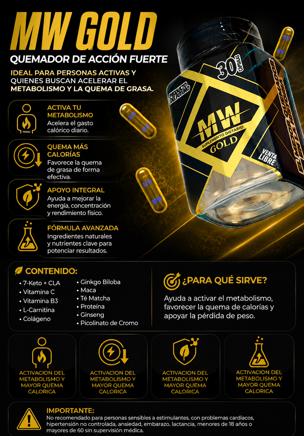 MW Gold Quemador de Acción Fuerte