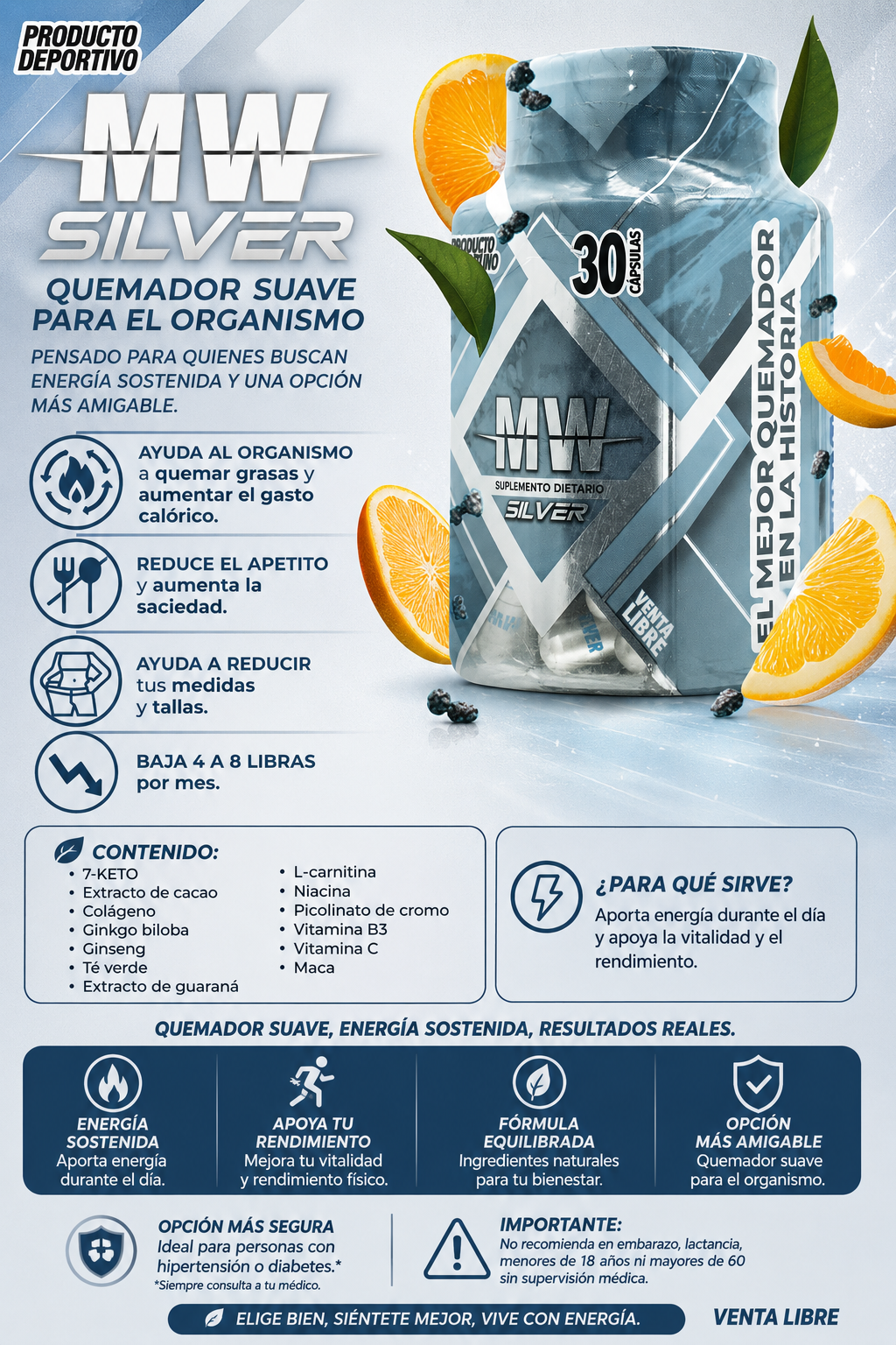 MW Silver Quemador Suave para el Organismo